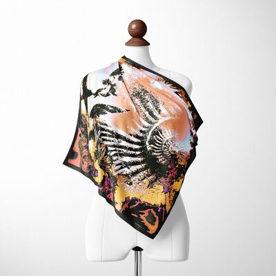 Fossil and Buddleia Silk Scarf