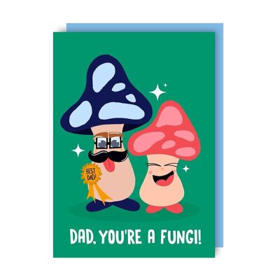 Fungi Dad Mushroom Lot de 6 cartes de vœux pour la fête des pères