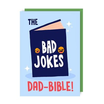 Paquete de 6 tarjetas de felicitación para el día del padre con chistes de papá