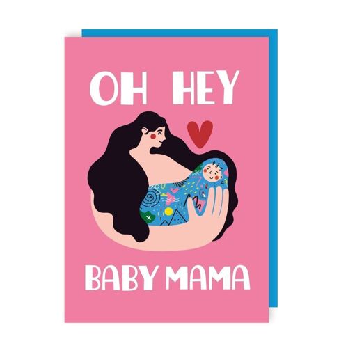 Baby Mama New Baby Greeting Card pack of 6