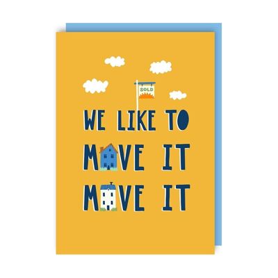 Move It Funny New Home Greeting Card confezione da 6