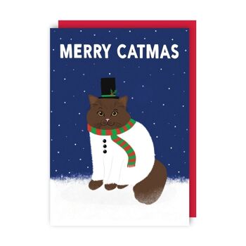 Merry Catmas Lot de 6 cartes de Noël 2