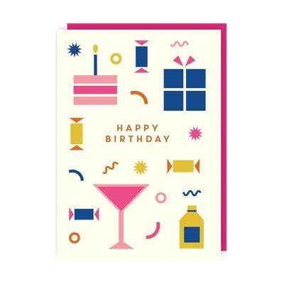 Party Popper Birthday Card pack of 6