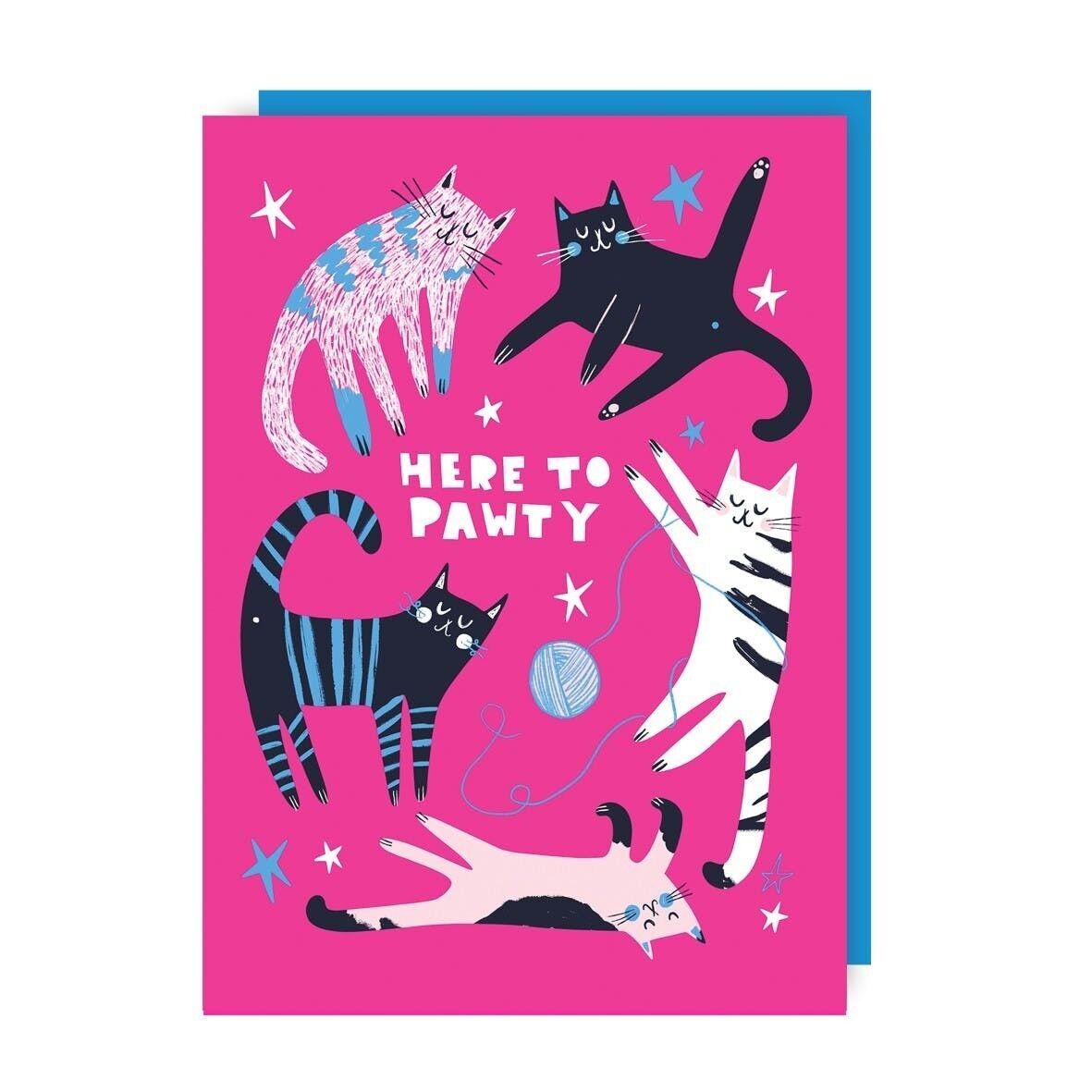 Confezione da 6 biglietti di compleanno Pawty Cat