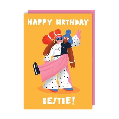Bestie Birthday Greeting Card pack of 6