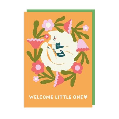Cat New Baby Greeting Card pack of 6