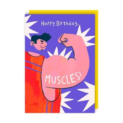 Confezione da 6 biglietti di compleanno Muscles
