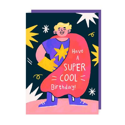 Superhero Birthday Card pack of 6