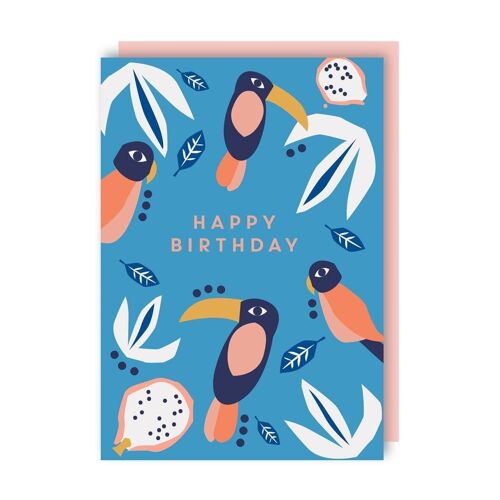 Toucan Abstract Birthday Greeting Card pack of 6