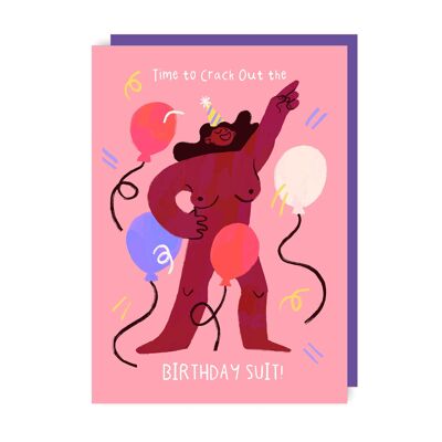 Paquete de 6 tarjetas de cumpleaños para mujer con traje de cumpleaños