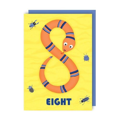 8th Birthday Greeting Card pack of 6