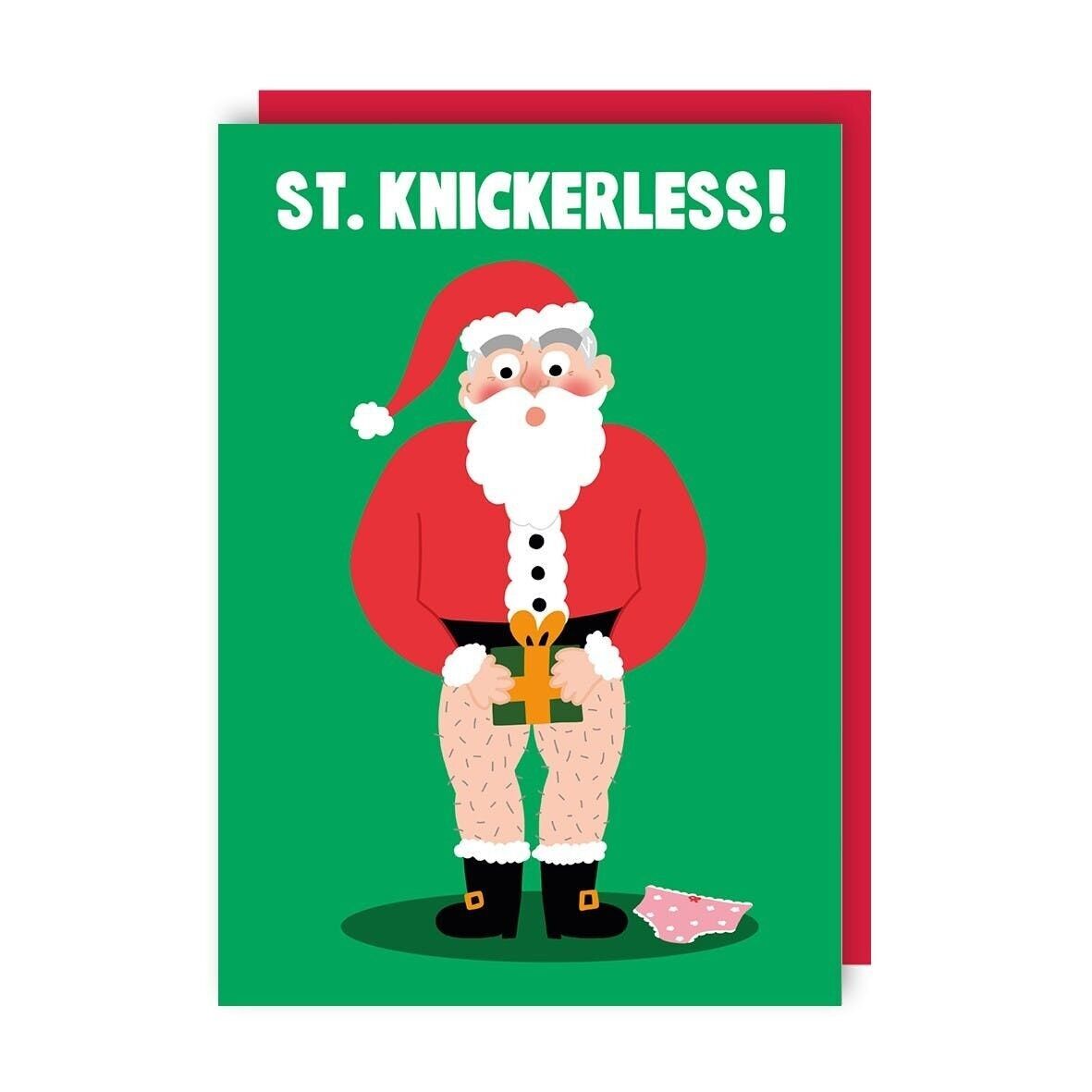 St Knickerless Funny Christmas Card confezione da 6