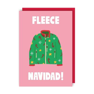 Fleece Navidad Funny Christmas Card pack of 6