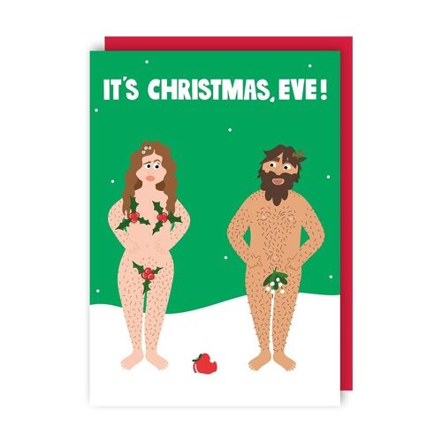 Adam and Eve Funny Christmas Card pack of 6
