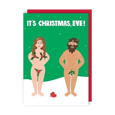 Confezione da 6 cartoline di Natale divertenti di Adamo ed Eva