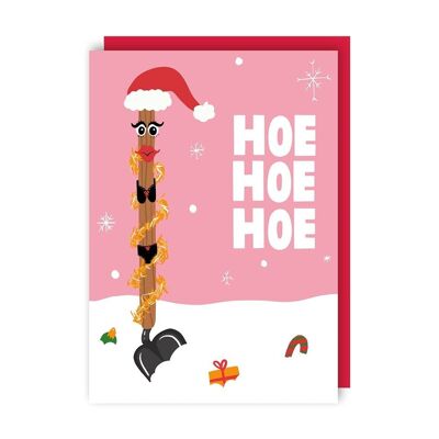 Garden Hoe Funny Christmas Card confezione da 6