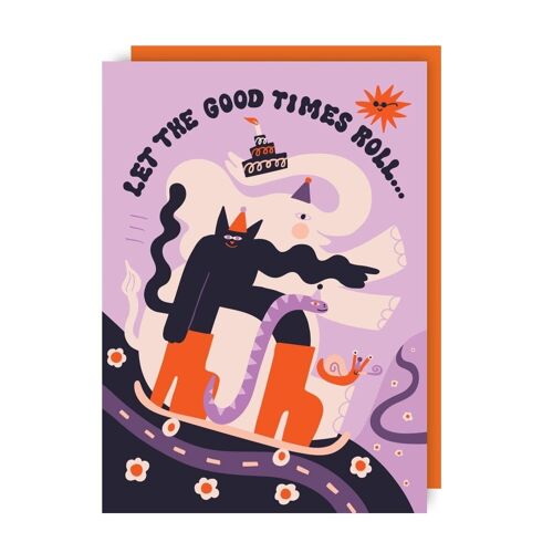 Good Times Illustrated Birthday Card pack of 6
