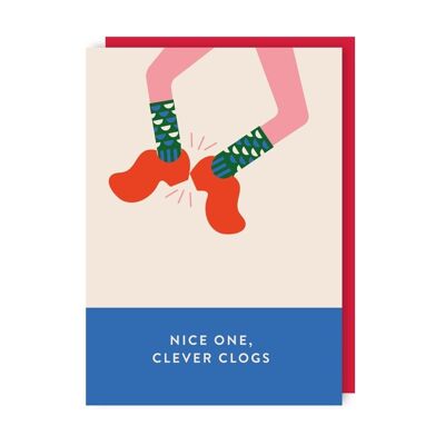 Clever Clogs Congratulations Card pack of 6