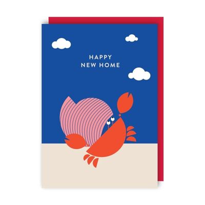 Paquete de 6 tarjetas de nuevo hogar de cangrejo ermitaño