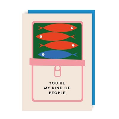 Sardines Love Card pack de 6 (Aniversario, San Valentín, Agradecimiento)