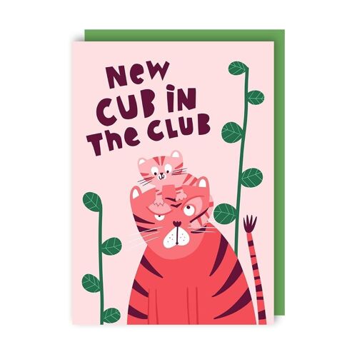 New Cub Cat Tiger New Baby Card pack of 6