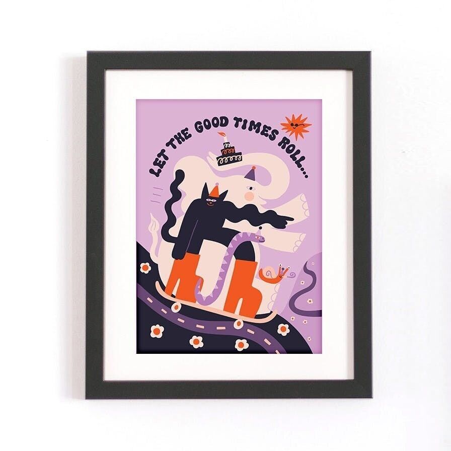 Good Times Illustrated Print A4 Confezione da 6