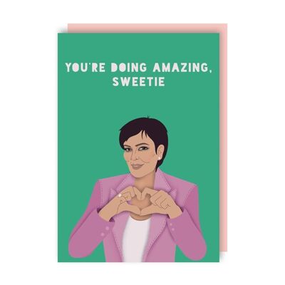 Paquete de 6 tarjetas de felicitación de aliento de Kris Jenner