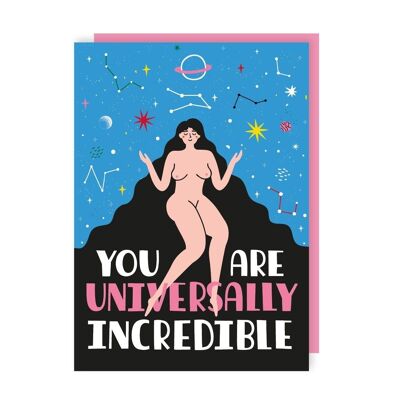 Pack de 6 tarjetas de felicitación Universalmente Increíble Pensando en ti