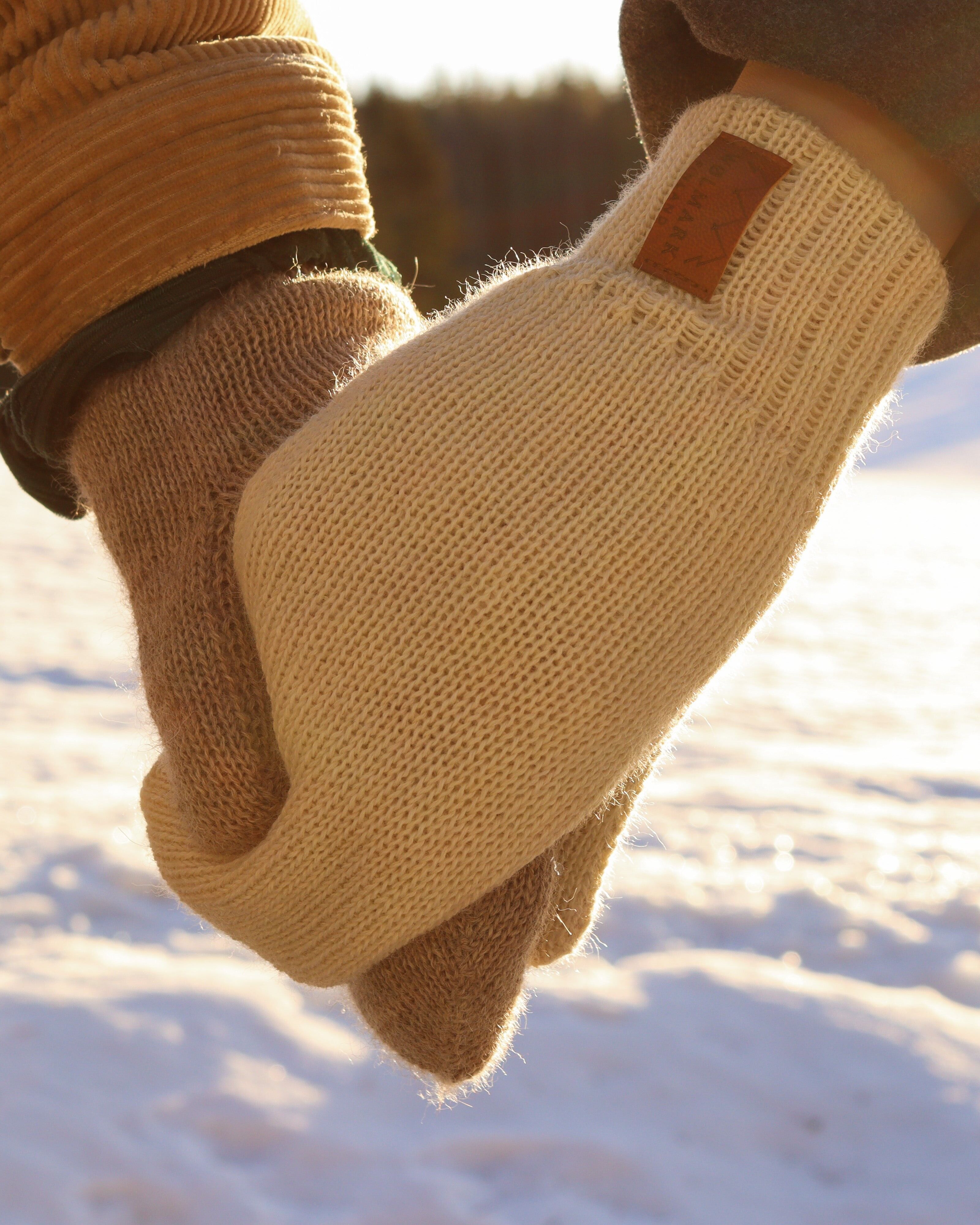 PILVI - Guanti in Morbida Lana Alpaca - M - Bianco