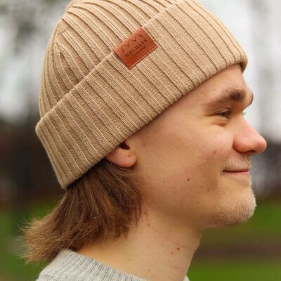 SKUTSI – Gorro Marinero 100% Lana de Alpaca - Beige