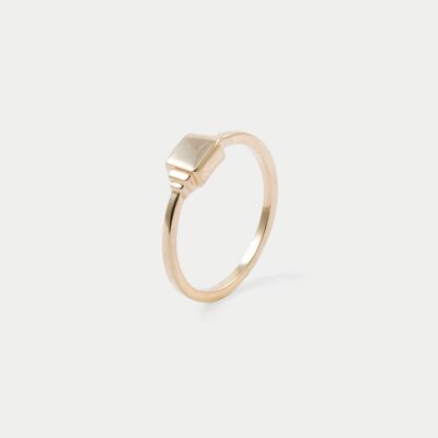 untold square ring - S - 52 (16.6mm) - Gold Vermeil