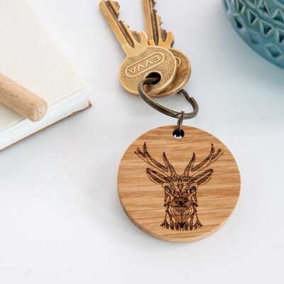 Stag's Head Oak Keyring (UT-KR11)