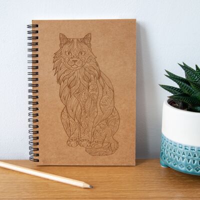 Fluffy Cat Engraved Eco Notebook (UT-NB02)