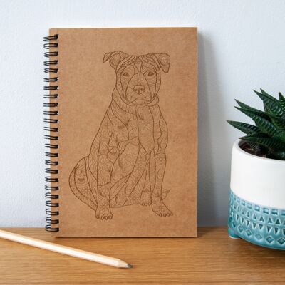 Staffordshire Bull Terrier Engraved Eco Notebook (UT-NB10)