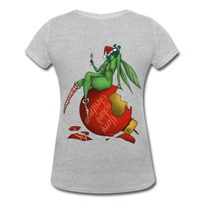 Merry F***ing Christmas Women's Organic V-Neck T-Shirt - heather grey - M