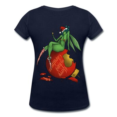 Merry F***ing Christmas Women's Organic V-Neck T-Shirt - navy - L