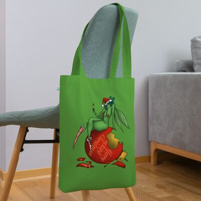 Merry F***ing Christmas Tote Bag Organic cotton eco friendly - leaf green