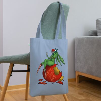 Merry F***ing Christmas Tote Bag Organic cotton eco friendly - steel blue