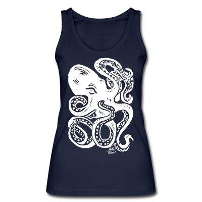 Women’s Organic Tank Top Octopus white - navy - M
