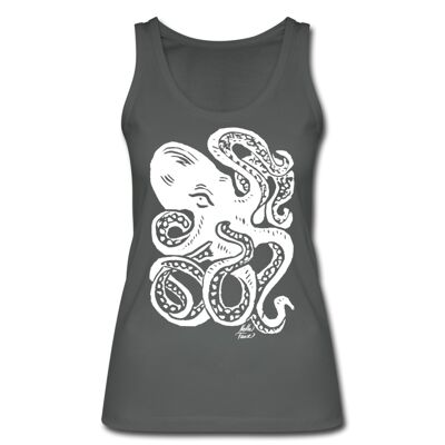 Women’s Organic Tank Top Octopus white - charcoal - S
