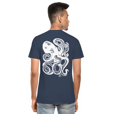 Men’s Premium Organic T-Shirt Octopus White - navy - XL
