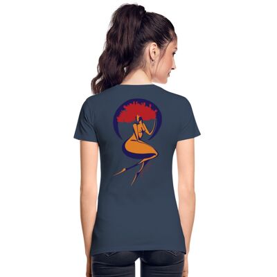 Premium Organic cotton Woman's T-shirt Lunetta - navy - L