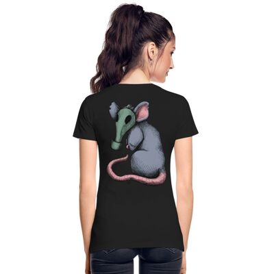 Premium Organic cotton Woman's T-shirt City Rat - black - XL