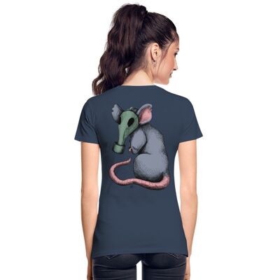 Premium Organic cotton Woman's T-shirt City Rat - navy - XL