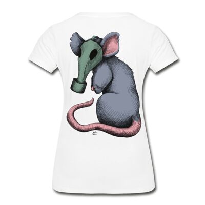 Premium Organic cotton Woman's T-shirt City Rat - white - L