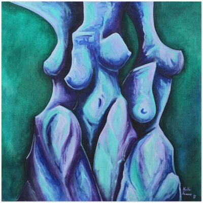 3 Graces in green Aluminum Print - 30x30 cm / 12x12″