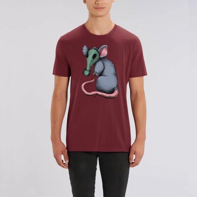 City Rat Unisex Organic T-shirt - XS - Maroon