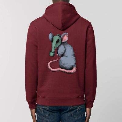 City Rat Organic Unisex hoodie - XS - Maroon