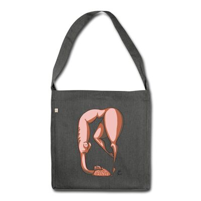 Head down Shoulder Bag made from recycled material - dark grey heather