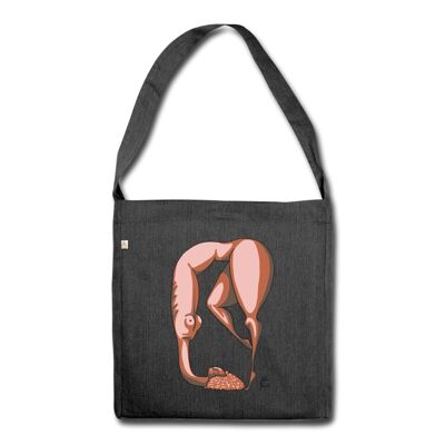 Head down Shoulder Bag made from recycled material - heather black